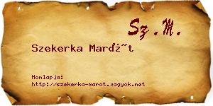 Szekerka Marót névjegykártya